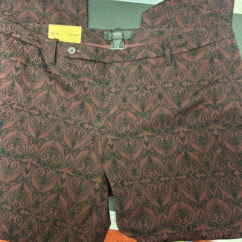 NWT Massimo women’s purple and black patterned dress pants size 12
